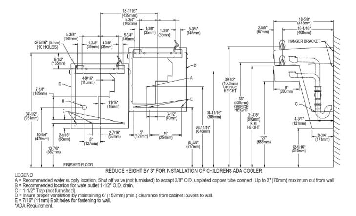 Elkay EMABFTLRDDLC Measurement Diagram