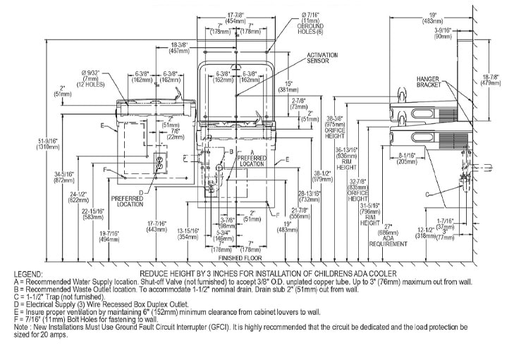 Elkay EZSTL8WSLK Measurement Diagram