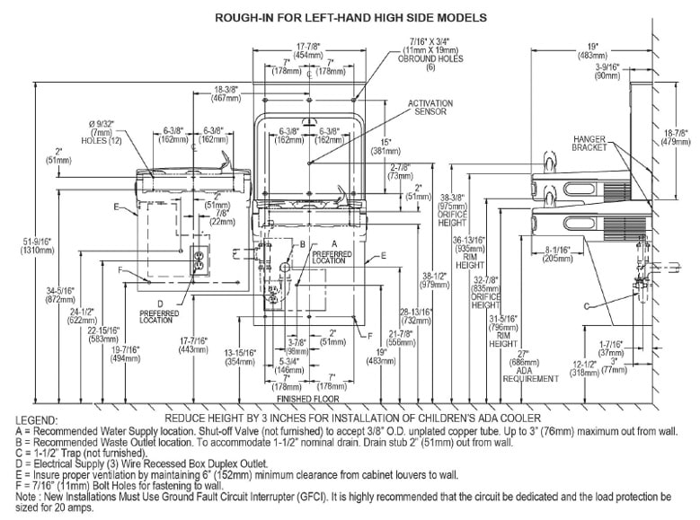 Elkay EZSTLG8WSLK Measurement Diagram