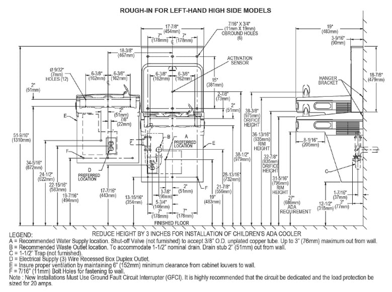 Elkay EZSTLG8WSSK Measurement Diagram