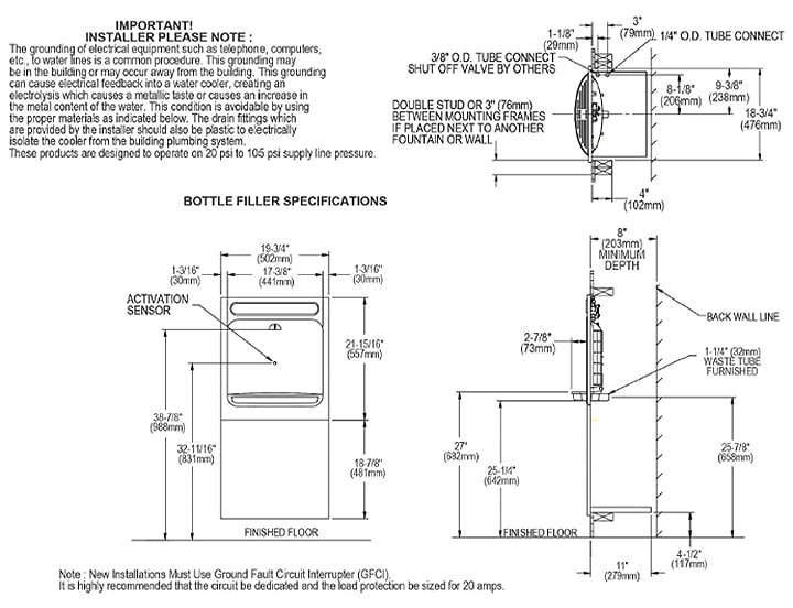 Elkay EZWSMDK Measurement Diagram