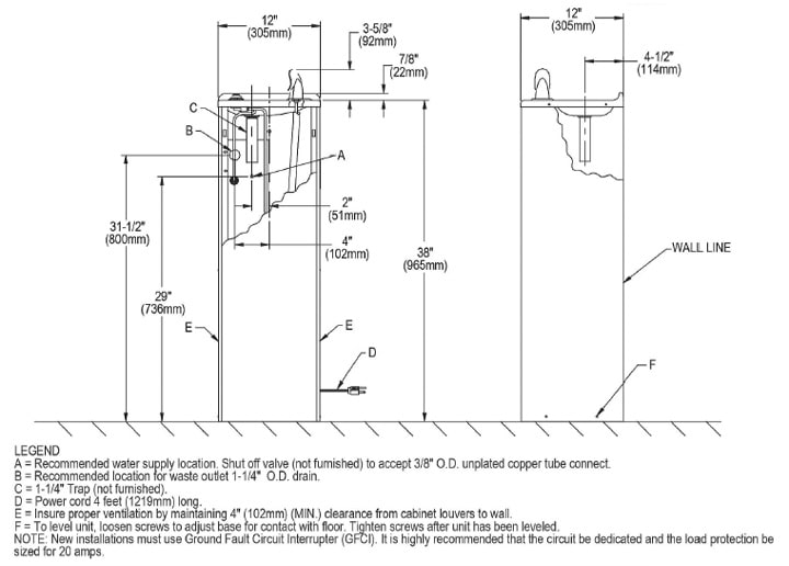 Elkay FD7005S1Z Measurement Diagram