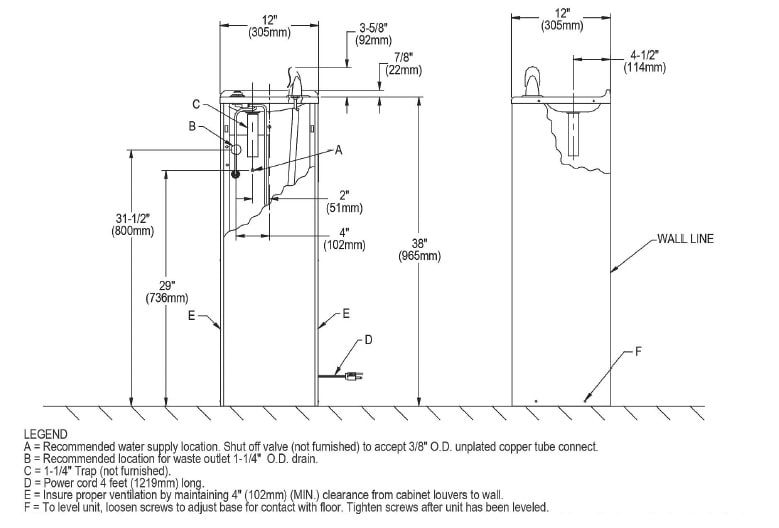 Elkay FD700DL Measurement Diagram