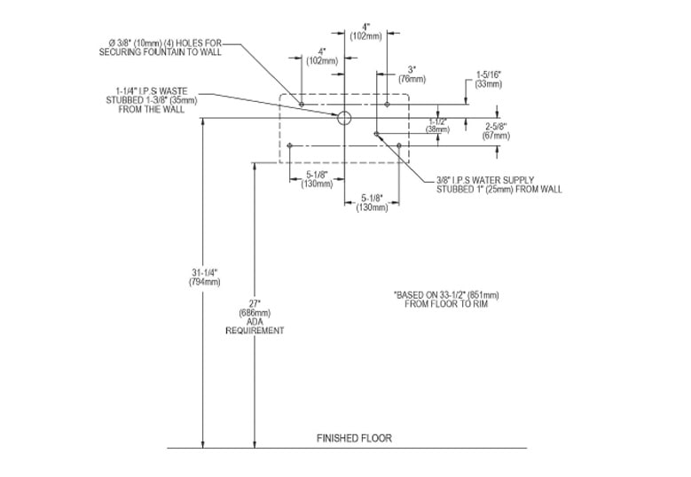 Elkay HRF-E Measurement Diagram