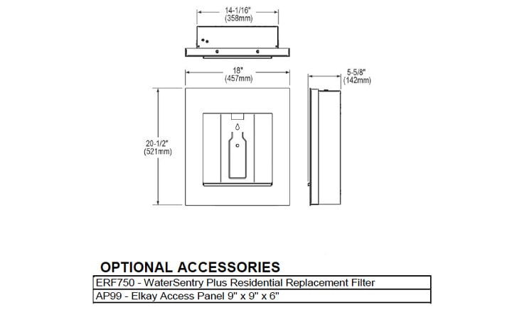 Elkay LBWD06BKK Measurement Diagram
