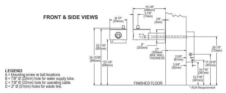 Elkay LK4405FRKBLK Measurement Diagram