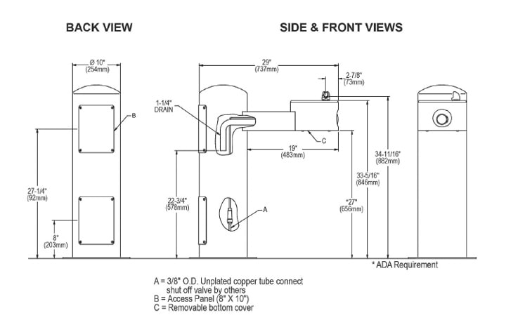 Elkay LK4410BLU Measurement Diagram