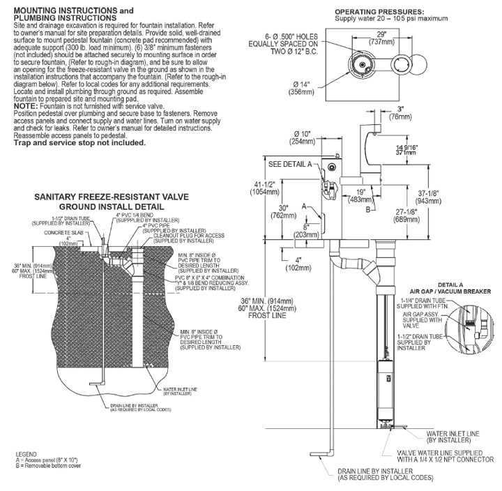 Elkay LK4420BF1LFRKEVG Measurement Diagram