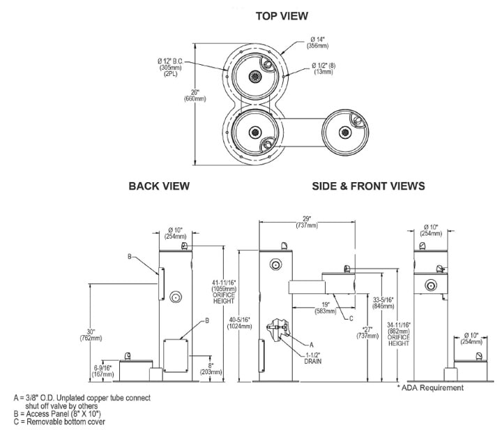 Elkay LK4420DBBLK Measurement Diagram