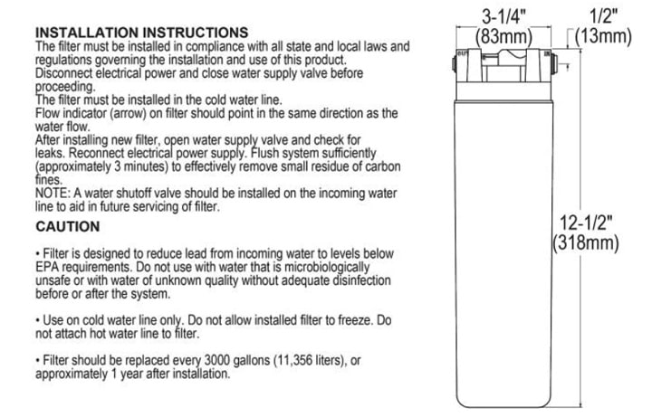 Elkay LKP-HWF3000 Measurement Diagram