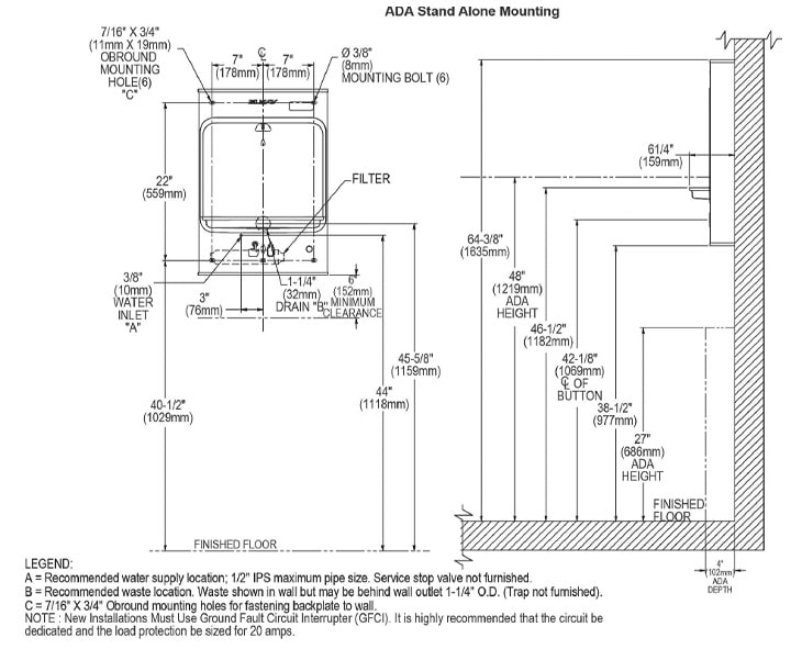 Elkay LMASMB Measurement Diagram