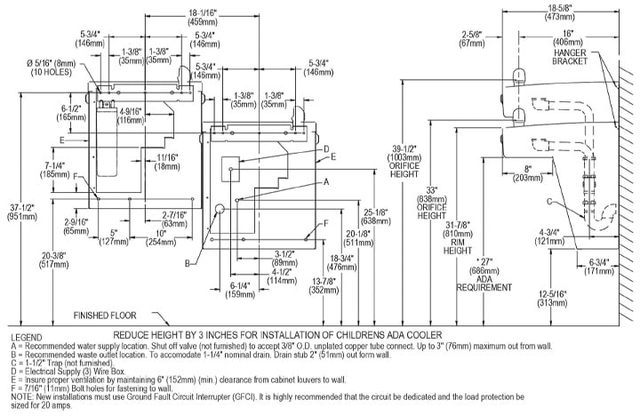 Elkay LVRCTL8SC Measurement Diagram