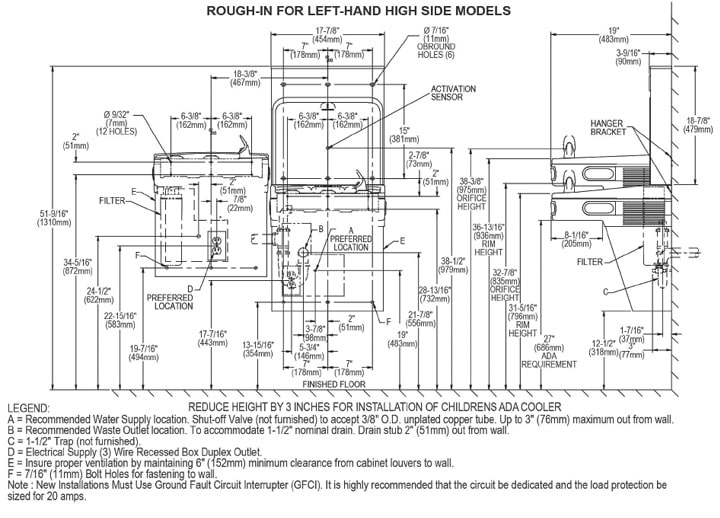 Elkay LZSTL8WSSK Measurement Diagram