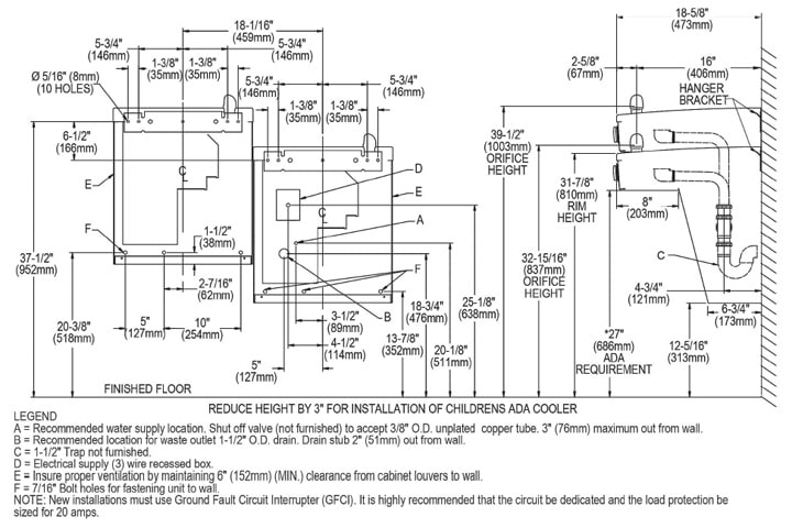 Elkay VRCTLSC8SC Measurement Diagram