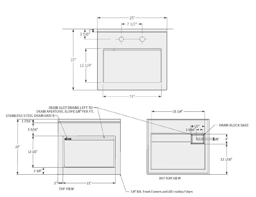 Measurement diagram for the COR25-SS