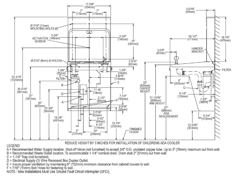 Halsey_Taylor HTHB-HAC8PV-WF Measurement Diagram