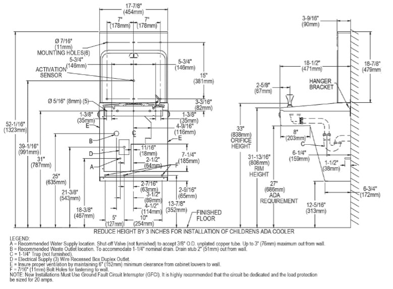 Halsey_Taylor HTHB-HACG8PV-NF Measurement Diagram