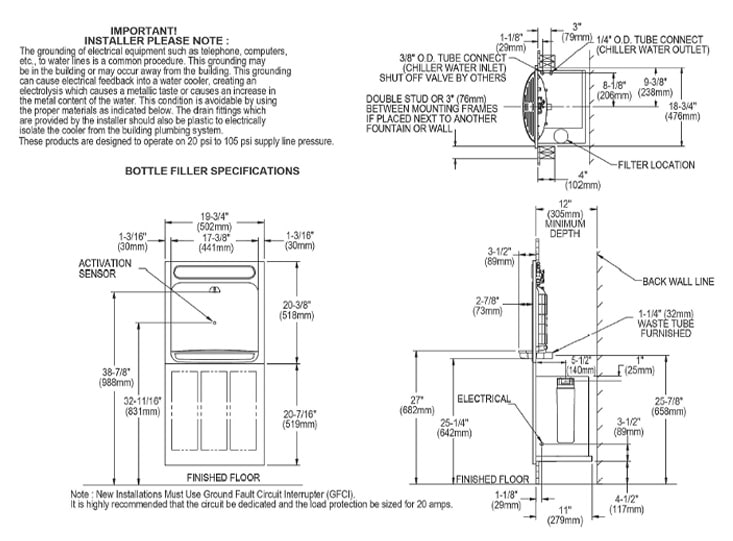 Halsey_Taylor HTHBGRN8-WF Measurement Diagram