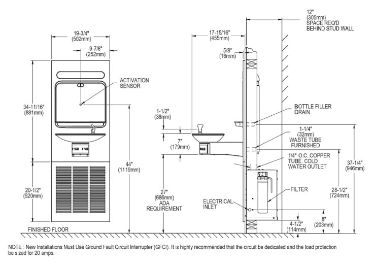 Halsey_Taylor HTHBWF-OVLER-I Measurement Diagram