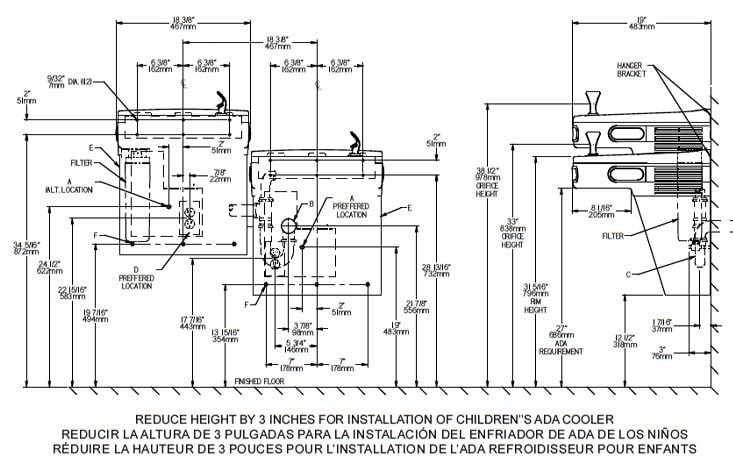 Halsey_Taylor HTVZ8BLPV-NF Measurement Diagram