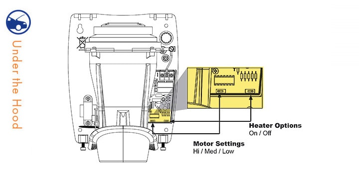 Switch Setting Diagram for Bradley Aerix+ 2922 Hand Dryers