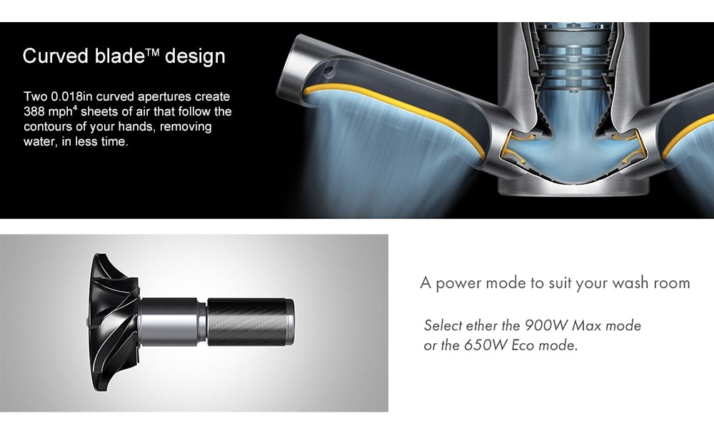 The Dyson Airblade 9kJ is more hygienic, capturing 99.97% of particles the size of bacteria, as small as 0.3 microns. So your hands are dried with cleaner air, not dirty air. The new model 9kJ (HU03) features the quieter, more advanced Dyson digital motor V4 for quicker drying with less noise.
