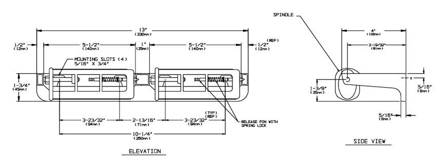 Measurement Diagram for ASI 10-0264-1A Tissue Holder