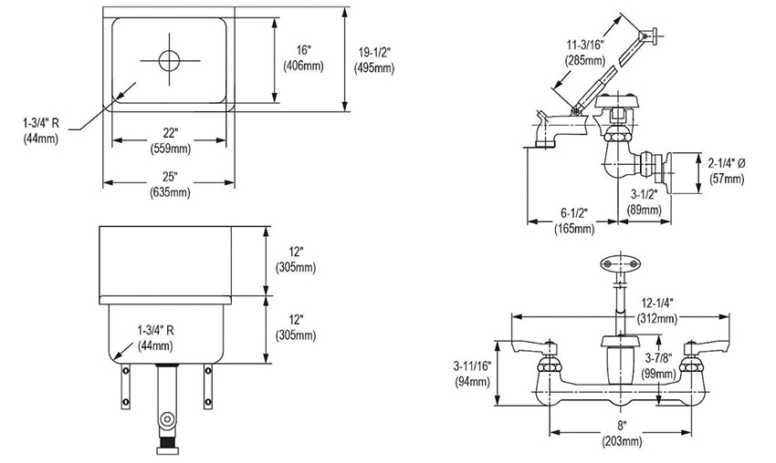 Measurements for Elkay ESSW2520C