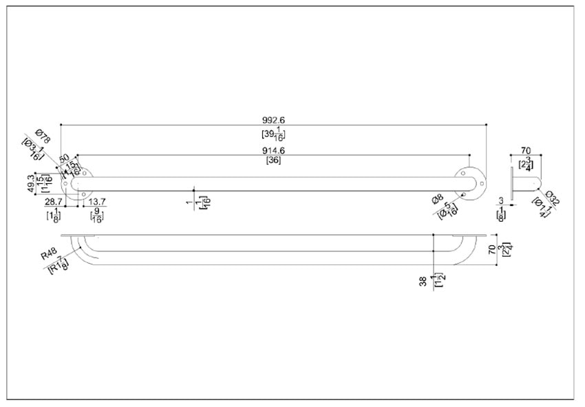 Measurements for Ponte Giulio G55UXS07N1