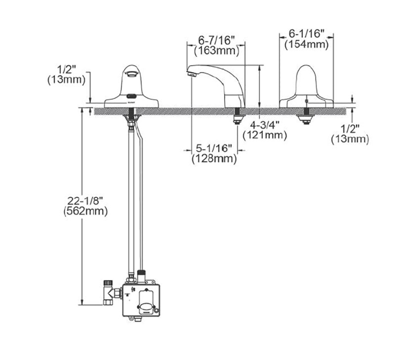 Measurements for Elkay LKB737C Faucet