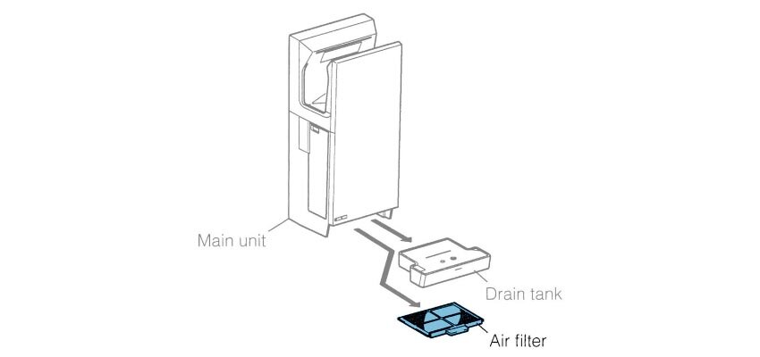 Diagram for placement of M45-665-807 air filter