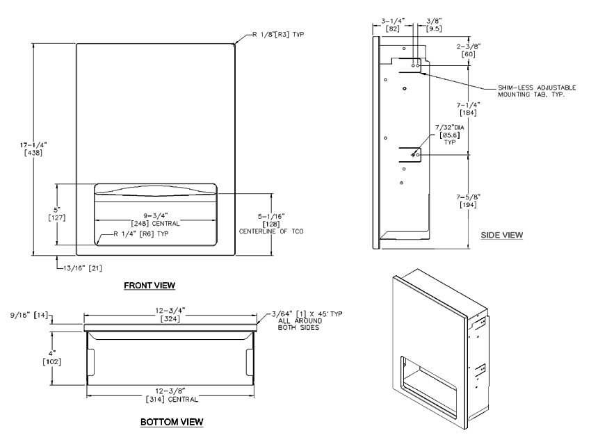 ASI 10-6457-00 Measurements Diagram