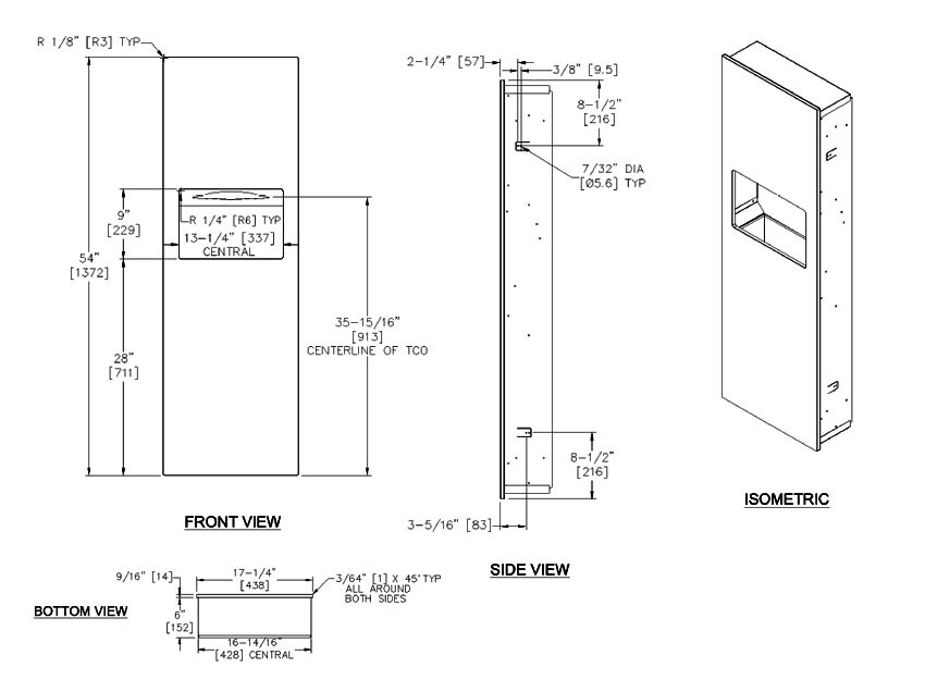 ASI 10-6462-00 Measurements Diagram