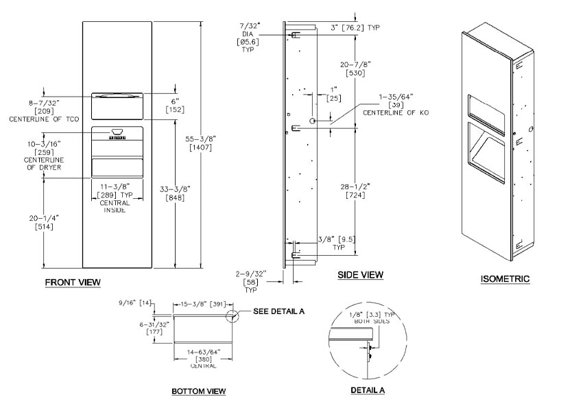 ASI 10-64672-1-00 Measurements Diagram