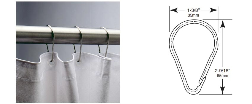 Measurements for Bobrick 204-1 Shower Curtain Rings