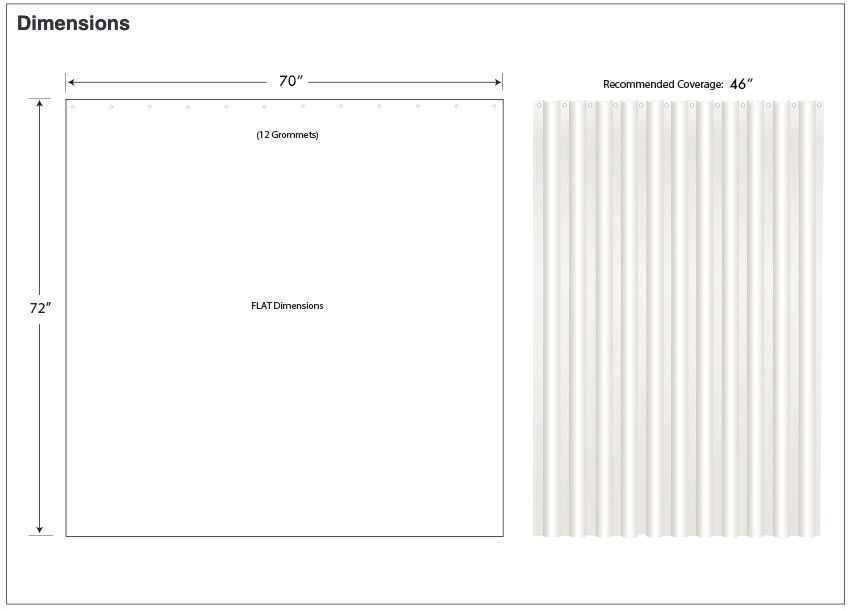 Measurements for Bobrick B-204-3 Shower Curtain