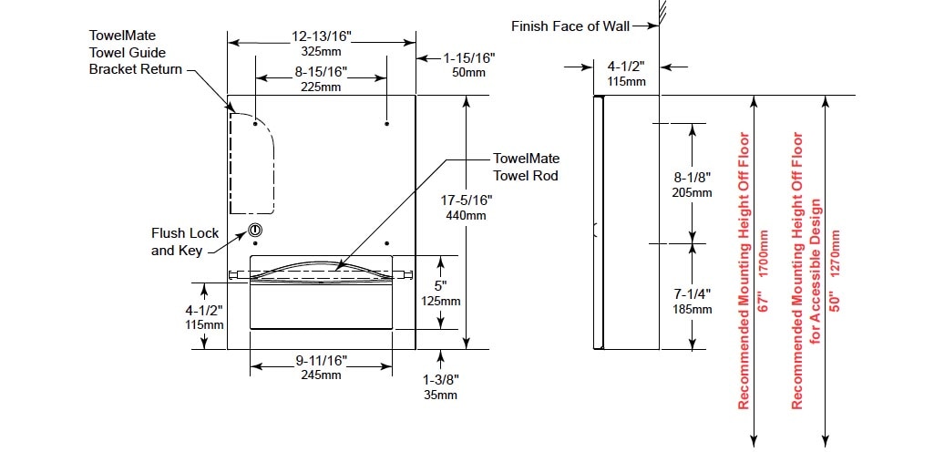 The Bobrick B-359039 is 12-13/16