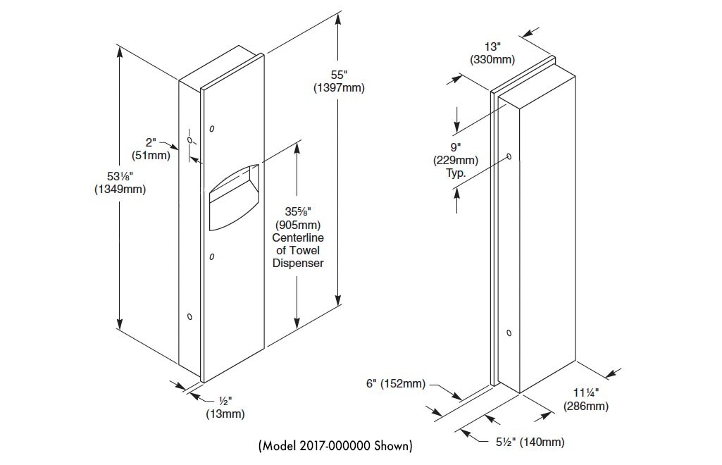 Measurement Diagram for Bradley 2017-100000