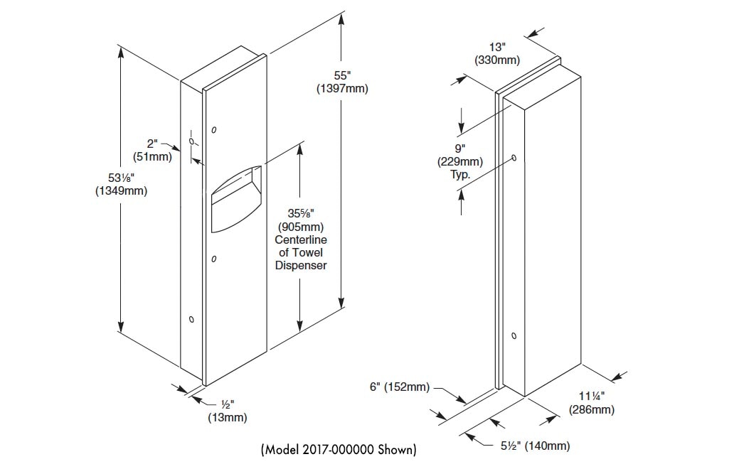 Measurement Diagram for Bradley 2017-110000