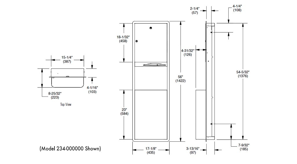 Measurement Diagram for Bradley 234-000000