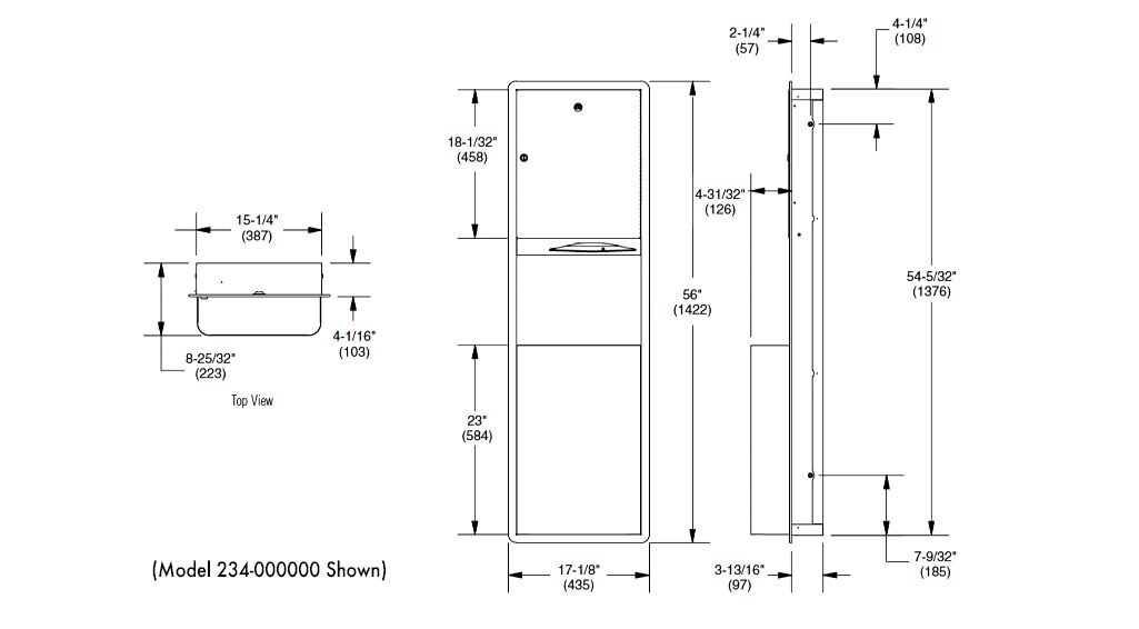 Measurement Diagram for Bradley 234-100000