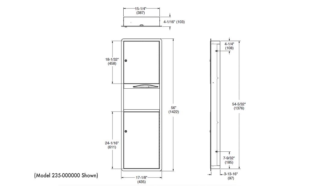 Measurement Diagram for Bradley 235-000000