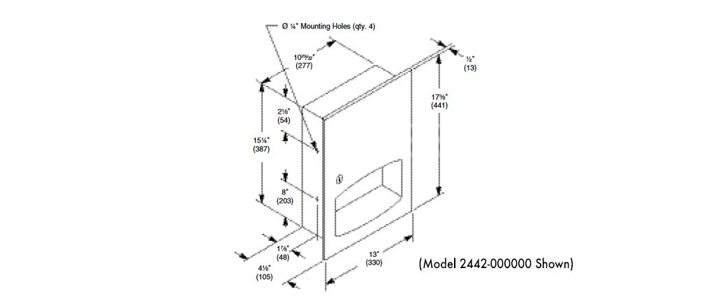 Measurement Diagram for Bradley 2442-110000