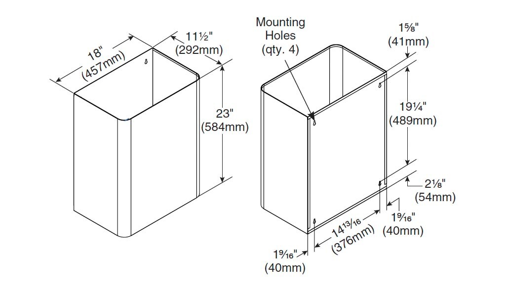 Measurement Diagram for Bradley 355-000000