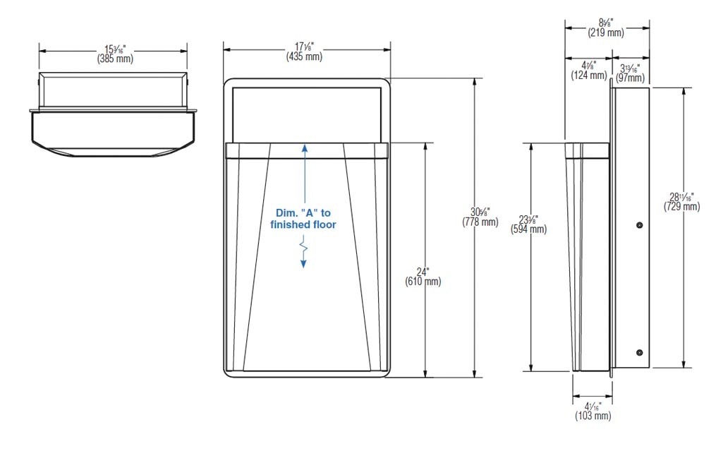 Measurement Diagram for Bradley 3A05-000000