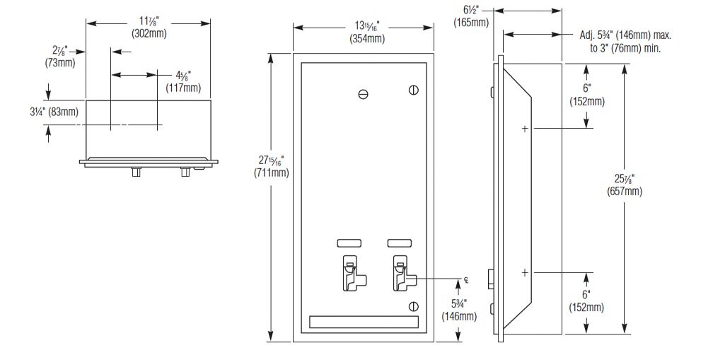 Measurement Diagram for Bradley 401-450000