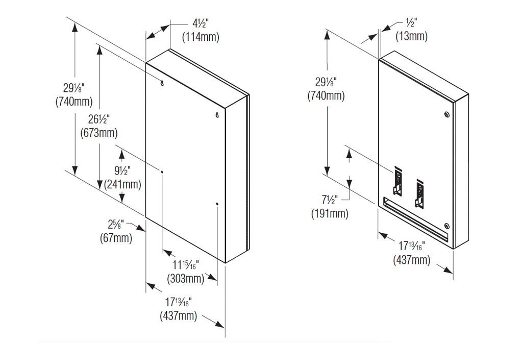 Measurement Diagram for Bradley 407-114500