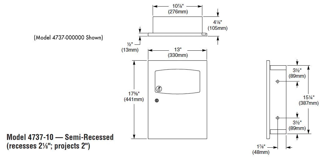 Measurement Diagram for Bradley 4737-100000