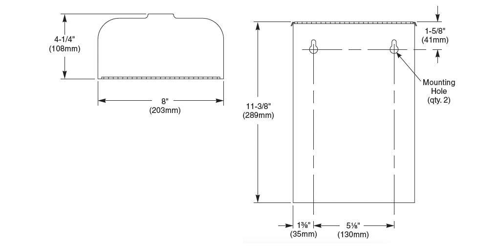 Measurement Diagram for Bradley 4781-110000