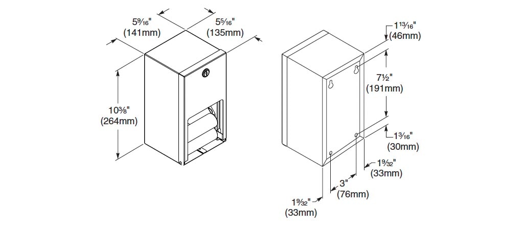 Measurement Diagram for Bradley 5402-000000